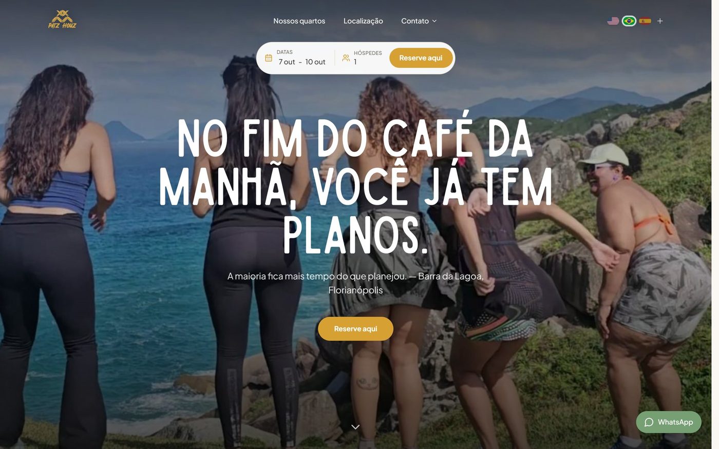 Patz Houz Hostel website